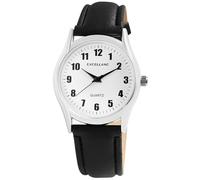 Excellanc Herrenuhr mit Lederimitations-Armband, schwarz/silberfarben