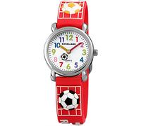 Excellanc Kinderuhr JungeArmbanduhr Kinder Analog Wasserdicht - Kinder Uhr Kinderarmbanduhr ab 3 Jahre Kids Watch (Traktor,Dino,etc) (Rot/Fußball)