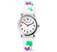 Excellanc Kinderuhr Mädchen Armbanduhr Kinder Analog - Kinder Uhr Kinderarmbanduhr ab 3 Jahre Kids Watch (Traktor,Dino,etc) (Weiß/Blumen)