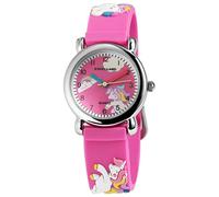 Excellanc Kinderuhr Mädchen Armbanduhr Kinder Analog - Kinder Uhr Kinderarmbanduhr ab 3 Jahre Kids Watch (Traktor,Dino,etc) (Pink/Einhorn)