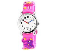 Excellanc Kinderuhr Mädchen Armbanduhr Kinder Analog - Kinder Uhr Kinderarmbanduhr ab 3 Jahre Kids Watch (Traktor,Dino,etc) (Pink/Figuren)