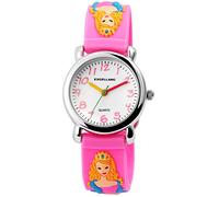 Excellanc Kinderuhr Mädchen Armbanduhr Kinder Analog - Kinder Uhr Kinderarmbanduhr ab 3 Jahre Kids Watch (Traktor,Dino,etc) (Pink/Prinzessin2)