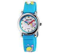 Excellanc Kinderuhr Mädchen Armbanduhr Kinder Analog - Kinder Uhr Kinderarmbanduhr ab 3 Jahre Kids Watch (Traktor,Dino,etc) (Blau/Einhorn)