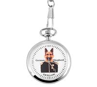 Excellanc Taschen-Uhr mit Kette Unisex Motiv Analog Quarz 4000024 (Schäferhund)