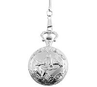 Excellanc Taschen-Uhr mit Kette Unisex Pferde Reiten Analog Quarz 4000008 (silberfarbig)