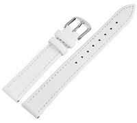 Excellanc - Uhrenarmband Ersatz aus Leder glatt mit Dornschließe Breite 10-26 mm 8000052 (Stegbreite: 14 mm, weiß)