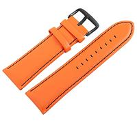 Excellanc-Uhrenarmband Ersatz Echt Leder Dornschließe Breite 26 mm (Stegbreite: 26 mm, orange)