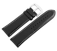 Excellanc-Uhrenarmband Ersatz Echt Leder Dornschließe Breite 26 mm (Stegbreite: 26 mm, schwarz)
