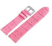 Excellanc-Uhrenarmband Ersatz Echt Leder Kroko-Optik Dornschließe Breite 16-26 mm (Stegbreite: 20 mm, rosa)