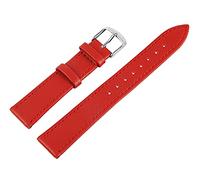 Excellanc-Uhrenarmband Ersatz Echt Leder Stegbreite 10-18 mm Dornschließe (Stegbreite: 14 mm, rot)