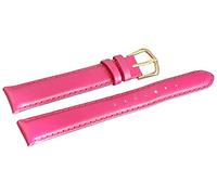 Excellanc-Uhrenarmband Ersatz Echt Leder Stegbreite 12-14 mm Dornschließe (Stegbreite: 12 mm, pink)