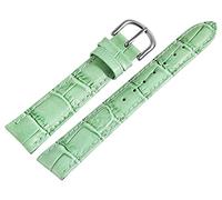 Excellanc-Uhrenarmband Ersatz Echt Leder Stegbreite 12-20 mm Dornschließe (Stgebreite: 12 mm, grün)