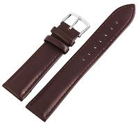 Excellanc-Uhrenarmband Ersatz Leder Ziernaht Dornschließe dunkelbraun Breite 12-26 mm 8000055