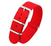 Excellanc-Uhrenarmband Ersatz Textil Dornschließe Breite 14-22 mm (Stegbreite: 18 mm, rot)