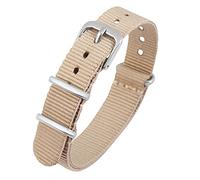 Excellanc-Uhrenarmband Ersatz Textil Dornschließe Breite 14-22 mm (Stegbreite: 20 mm, beige)