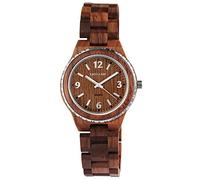 Excellanc Unisex-Holzuhr Leuchtzeiger Faltschließe Analog Quarz 2810007 (Walnussholz)