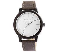 Excellanc Unisex - Uhr Lederimitations Armbanduhr Holz Gehäusering Metall Analog Quarz 1900243