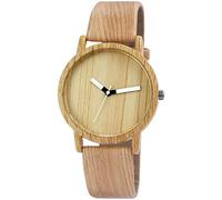 Excellanc Unisex - Uhr Lederimitations Armbanduhr Holzoptik Analog Quarz 2900075