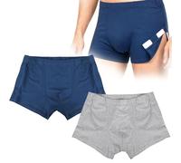 Exclen Herren Easy Adaptive Unterwäsche Boxer mit Magic Stick Verschluss, 2 Stück, Drei verschiedene Farben, X-Large