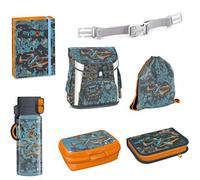 Exclusiv*7tlg. Drohne Schulranzen Set Kinder Schulranzen Quadrocopter Drone Mädchen Jungen Magnetverschluss und Brustgurt EDEL