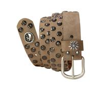exclusiver Trachten Ledergürtel mit Nieten beige, 100