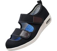 EXECAB Gesundheitsschuhe für Damen, Seniorenschuhe, weiches, atmungsaktives Futter, Verstellbarer Verschluss, für geschwollene Füße, die durch Diabetes verursacht Werden,Black a,41