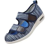 EXECAB Gesundheitsschuhe für Damen, Seniorenschuhe, weiches, atmungsaktives Futter, Verstellbarer Verschluss, für geschwollene Füße, die durch Diabetes verursacht Werden,Blue a,40