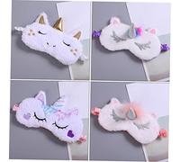 EXHUMKY 5stücke Schlafaugenmaske Aus Plüsch Mit Einhorn-motiv Bequeme Augenabdeckung Für Schlaf Mit Elastischem Band Entspannung Und Besseres Schlafklima