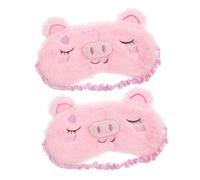 EXHUMKY Süße Kinder Schlafmaske 2 Stück Plüsch Augenbinde Mit Elastischem Band Atmungsaktiv Und Lichtblockierend Für Reisen Schule Und Zuhause