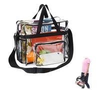 EXIN DEHCEN Transparente Tragetasche, PVC Tasche Transparent Clear Bag Stadium Approved Durchsichtige Tasche Bibliothek Clear Tote Bag für Das Fitnessstudio, für Arbeit, Sportspiele und Konzerte