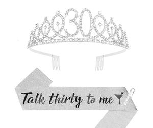 Exipsat 30. Geburtstag Krone Schärpe Set, Krone Tiara & Schärpe für 30 Geburtstag Frauen, Geburtstagskrone Party Accessoires Deko Geschenk