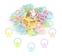 EXIPSAT 40 Stück Geleefarben Kinder Haargummi Damen, Herz Stern Blume Hase Motive, Scrunchies Duttkissen Haaraccessoires