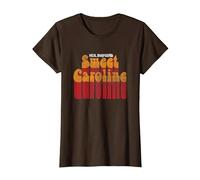 Exklusiv bei Amazon, offiziell: Neil Diamond Sweet Caroline T-Shirt, Damen, Braun, XL