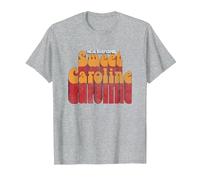 Exklusiv bei Amazon, offiziell: Neil Diamond Sweet Caroline T-Shirt, Herren, Grau Meliert, S