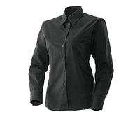 EXNER Damen-Bluse, tailliert, Langarm, Bi-Stretch, weiß oder schwarz