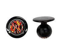 EXNER Kugel-Knöpfe, Kochjacken-Knöpfe, Motiv-Knöpfe, Farbe schwarz Feuer&Flamme, in VE von 12 Stück (für 1 Kochjacke)