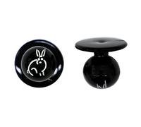 EXNER Kugel-Knöpfe, Kochjacken-Knöpfe, Motiv-Knöpfe, Farbe schwarz Hase weiß, in VE von 12 Stück (für 1 Kochjacke)