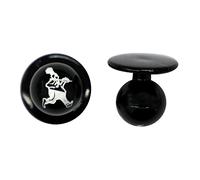 EXNER Kugel-Knöpfe, Kochjacken-Knöpfe, Motiv-Knöpfe, Farbe schwarz laufender Koch, in VE von 12 Stück (für 1 Kochjacke)