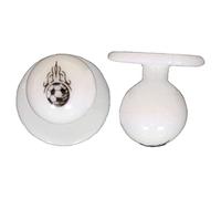 EXNER Kugel-Knöpfe, Kochjacken-Knöpfe, Motiv-Knöpfe, Farbe weiß mit Fussball, in VE von 12 Stück (für 1 Kochjacke)