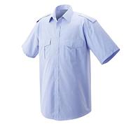 EXNER Piloten-Hemd, halbarm, mit Schulterklappe, Farbe Light Blue, Größe 49/50