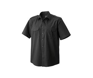 EXNER Piloten-Hemd, halbarm, mit Schulterklappe, Farbe schwarz, Größe 43/44