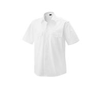 EXNER Piloten-Hemd, halbarm, mit Schulterklappe, Farbe Weiss, Größe 47/48