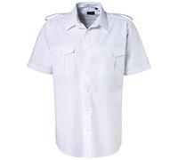 EXNER Piloten-Hemd, halbarm, mit Schulterklappe und Tunnel, Farbe weiß, Kragenweite 43/44