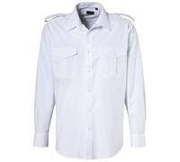 EXNER Piloten-Hemd, Langarm, mit Schulterklappe und Tunnel, Farbe weiß, Kragenweite 37/38