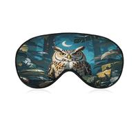 Exotische Schlafmaske mit Eulen-Motiv, weich und bequem, Gesichtsumarmung, gepolsterte Augenabdeckung mit verstellbarem Band für tiefe Erholung, Reisen, Schichtarbeit