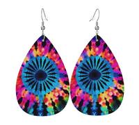 Exotische Tribe-Ohrringe im Batik-Stil für Damen, tropfenförmige Leder-Ohrringe, doppelseitig, leicht, Damen-Ohrschmuck, Schmuck, modisch, Geburtstagsgeschenk