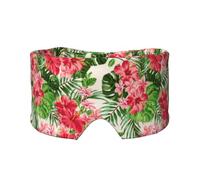 Exotische tropische Blätter Blumen Blumen Vintage, Vollständige Augenabdeckungen, lichtblockierende Augenmaske, Schlafaugen- und Ohrenschützer