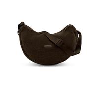 Expatrié Moon Bag Damen Braun - Leni - Weiche Teddy Crossbody Bag - Umhängetasche im Halbmond Style - Mit verstellbarem Gurt und D-Ringen zur Befestigung am Kinderwagen