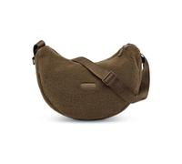 Expatrié Moon Bag Damen Braun - Leni - Weiche Teddy Crossbody Bag - Umhängetasche im Halbmond Style - Mit verstellbarem Gurt und D-Ringen zur Befestigung am Kinderwagen