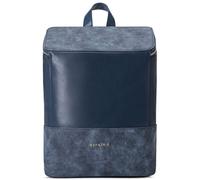 Expatrié Rucksack Damen Klein Blau - Malou - Kleiner Leder Cityrucksack für Uni, Business und Alltag - Lederrucksack Elegant aus Veganem Kunstleder - Wasserabweisend